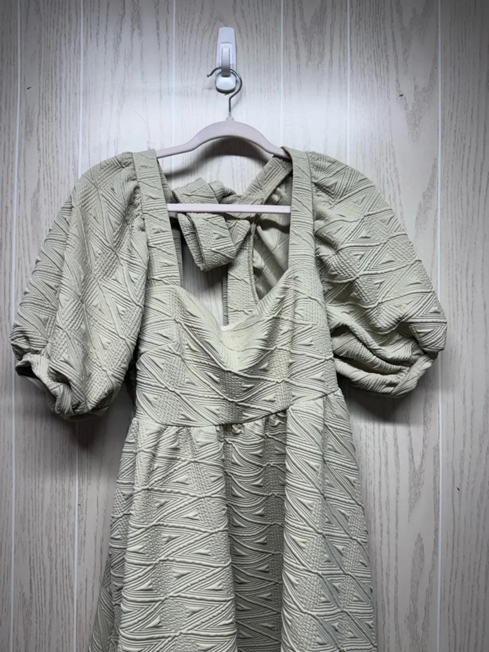 Free people green sleeve short dress sz M - Picture 2 of 5